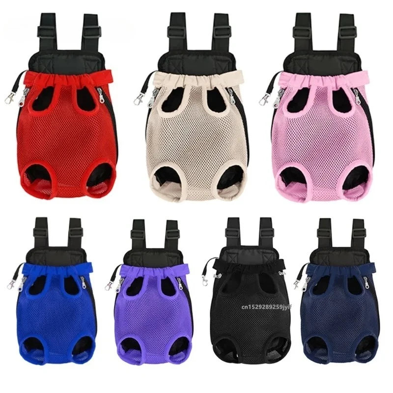 Pet Cat Dog Carrier Backpack Travel Breathable Double Shoulder Bag Mesh Carrier Front Bag for Small Pet Carrying Supplies