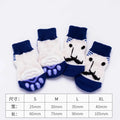 4 Pcs/set of Cute Pet Dog Socks with Printed Non-slip Cat and Puppy Shoes To Protect and Prevent Dirt Warm Pet Socks